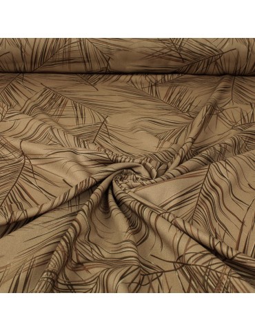Tissu viscose imprimé fleurs beige