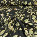Tissu coton/viscose imprimé floral noir Tissu coton/viscose imprimé floral noir