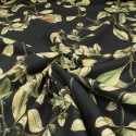 Tissu coton/viscose imprimé floral noir Tissu coton/viscose imprimé floral noir