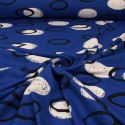 Tissu coton/viscose imprimé ovales bleu Tissu coton/viscose imprimé ovales bleu