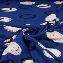 Tissu coton/viscose imprimé ovales bleu Tissu coton/viscose imprimé ovales bleu