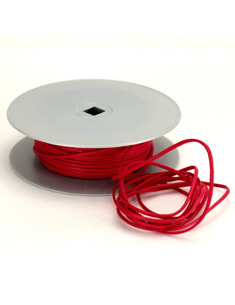 Lacet aspect cuir 2 mm rouge