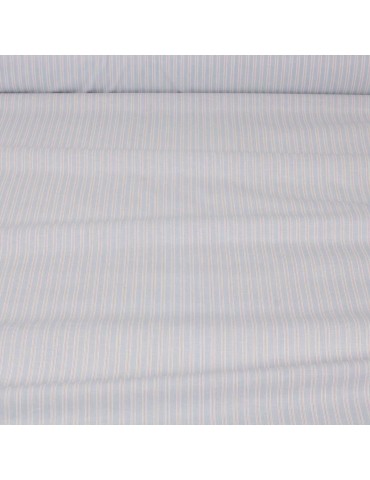 Tissu Cretonne rayure violet/bleu