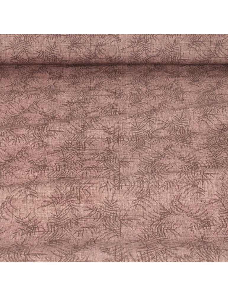 Tissu coton/élasthanne végétal vieux rose Tissu coton/élasthanne végétal vieux rose