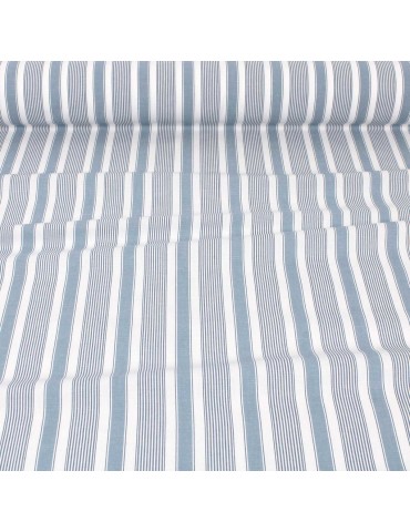 Tissu cretonne rayure/bande blanc
