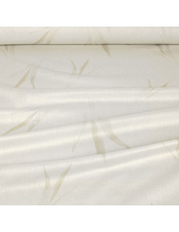 Tissu coton imprimé feuilles ivoire