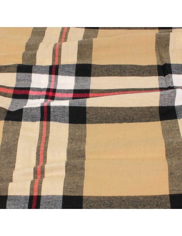Coupon 100 % coton 300 x 150 cm beige/rouge