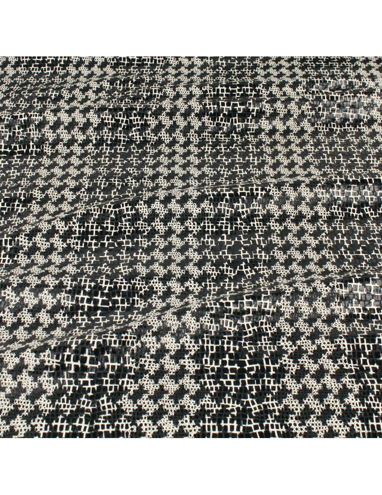 Toile frappée imprimée écru/noir Toile frappée imprimée écru/noir