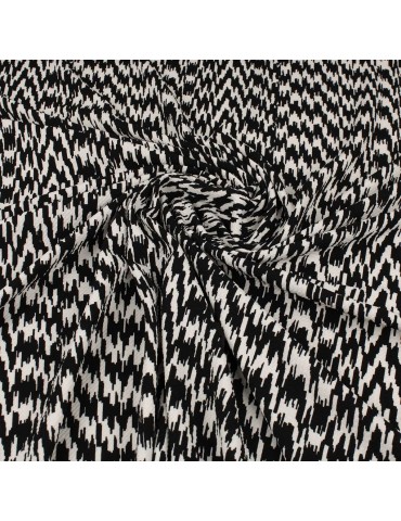 Tissu d'habillement jersey géométrique noir
