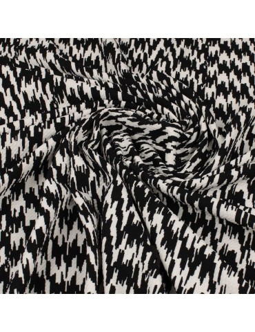 Tissu d'habillement jersey géométrique noir