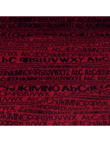 Tissu jersey alphabet rouge/noir
