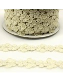 Guipure papillons 23 mm beige