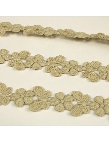 Guipure papillons 23 mm beige