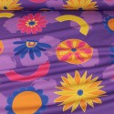Tissu cretonne imprimé fleurs violet