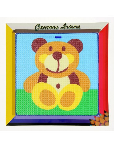 Kit canevas enfant gros point 15x15cm multicolore