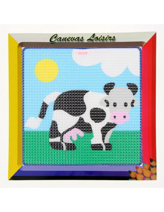 Kit canevas enfant gros point 15x15cm multicolore