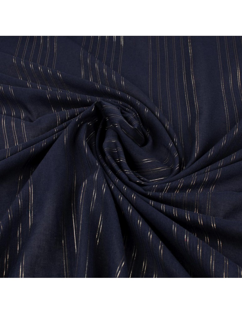 Tissu voile de coton rayé marine Tissu voile de coton rayé marine