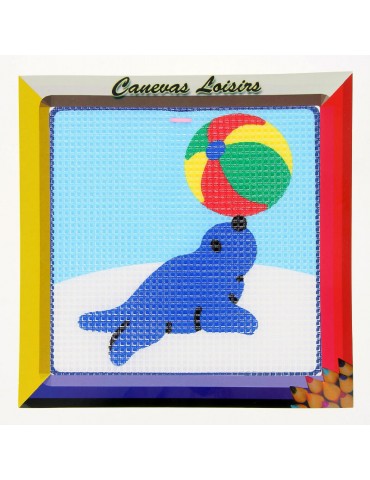 Kit canevas enfant gros point 15x15cm multicolore