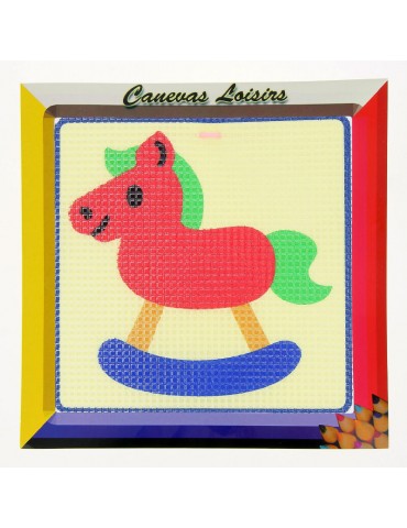 Kit canevas enfant gros point 15x15cm multicolore