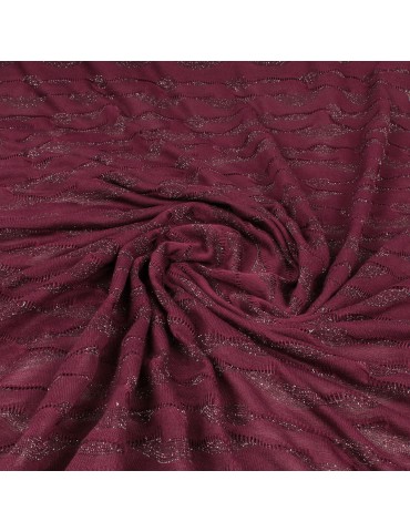 Tissu jersey imprimé dévoré bordeaux