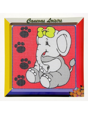 Kit canevas enfant gros point 15x15cm multicolore
