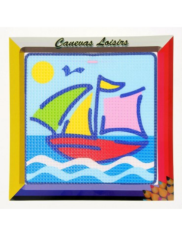 Kit canevas enfant gros point 15x15cm multicolore