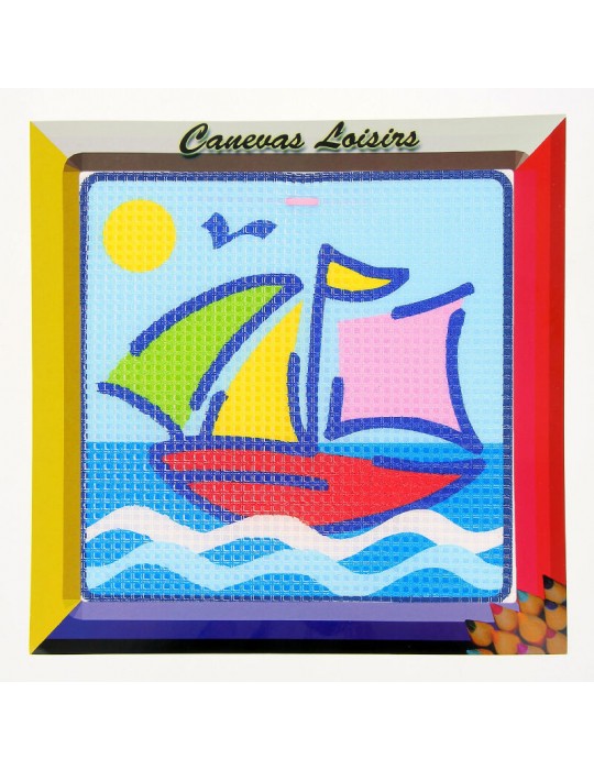 Kit canevas enfant gros point 15x15cm multicolore
