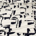 Tissu cretonne imprimé abstrait blanc