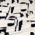 Tissu cretonne imprimé abstrait blanc