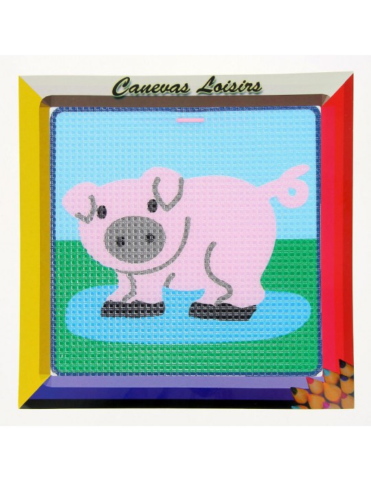 Kit canevas enfant gros point 15x15cm multicolore
