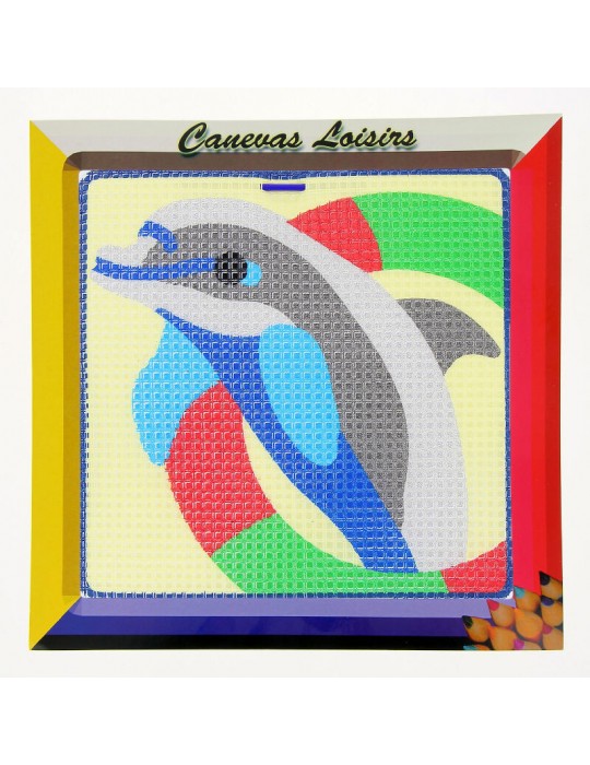 Kit canevas enfant gros point 15x15cm multicolore