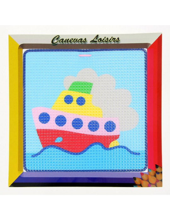 Kit canevas enfant gros point 15x15cm multicolore