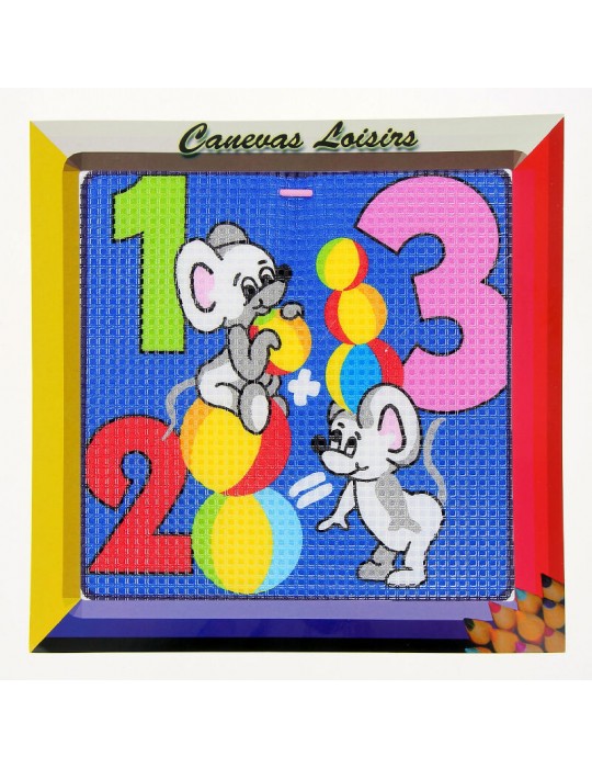 Kit canevas enfant gros point 15x15cm multicolore