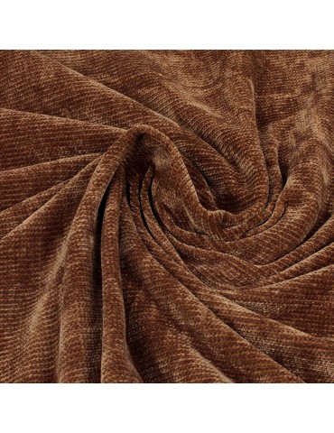 Coupon velours chenille marron 200 x 137 cm