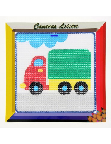 Kit canevas enfant gros point 15x15cm multicolore