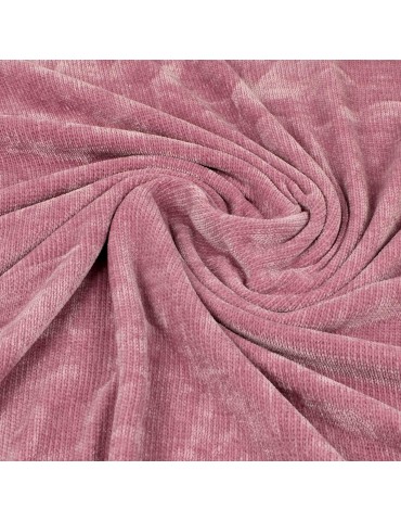 Coupon velours chenille rose dragée 200 x 137 cm