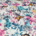 Tissu jersey imprimé papillon bleu/rose