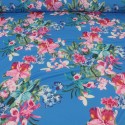 Tissu jersey imprimé papillon rose/turquoise Tissu jersey imprimé papillon rose/turquoise