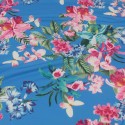 Tissu jersey imprimé papillon rose/turquoise Tissu jersey imprimé papillon rose/turquoise