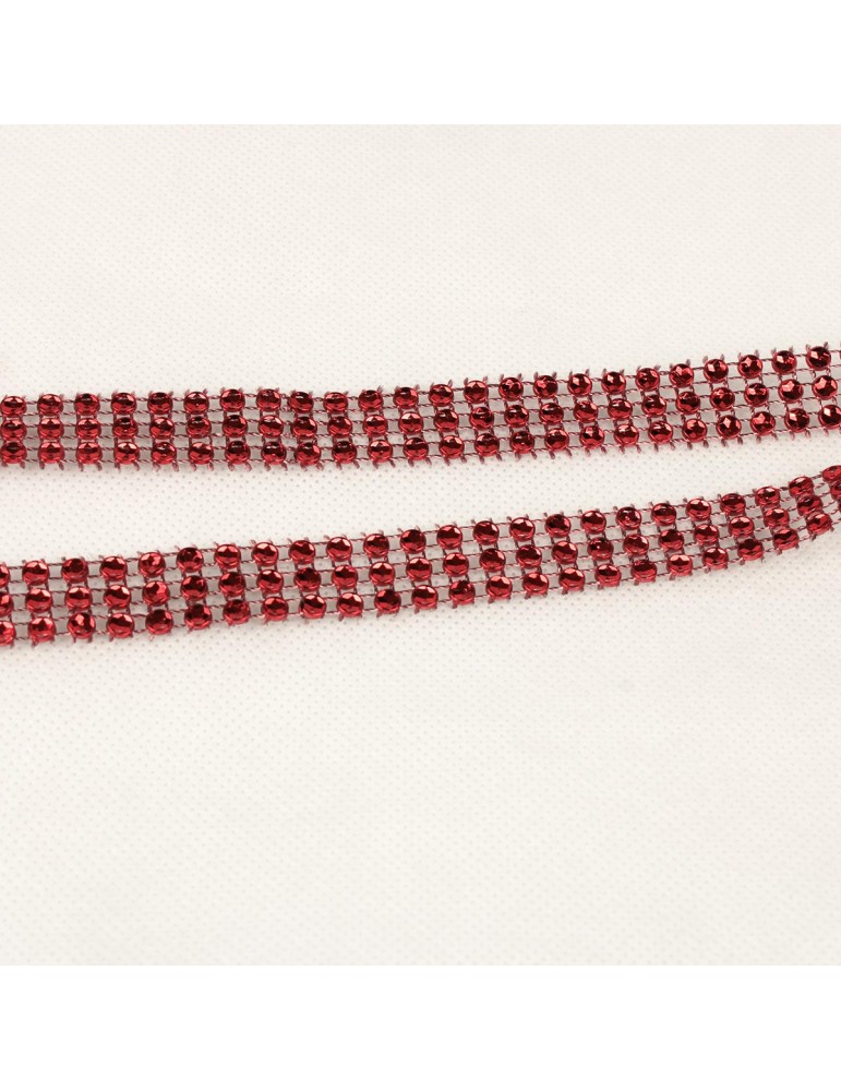 Bobine ruban décoratif strass rouge Bobine ruban décoratif strass rouge