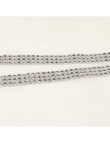 Bobine ruban décoratif strass argent