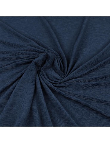 Tissu jersey plissé bleu marine
