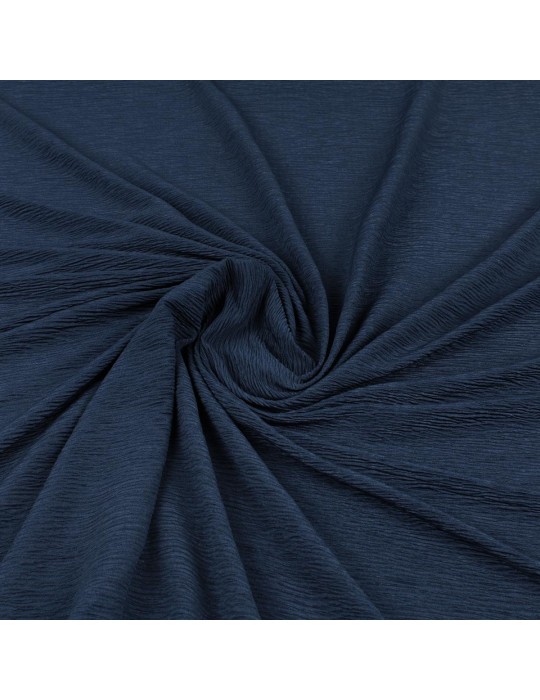 Tissu jersey plissé bleu marine