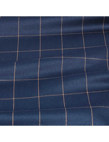 Tissu viscose imprimé quadrillage marine