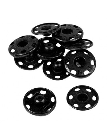 5 boutons pression à coudre noirs 18 mm