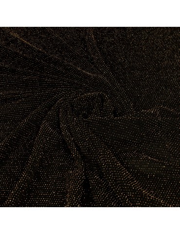 Tissu jersey brillant noir/or