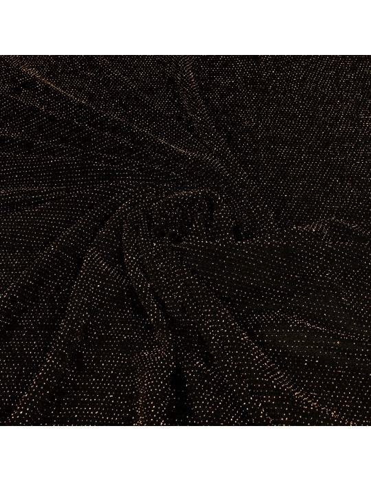 Tissu jersey brillant noir/or