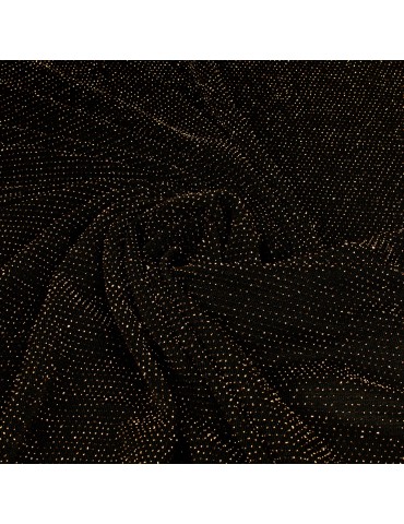 Tissu jersey brillant noir/or