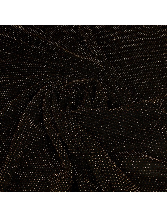 Tissu jersey brillant noir/or