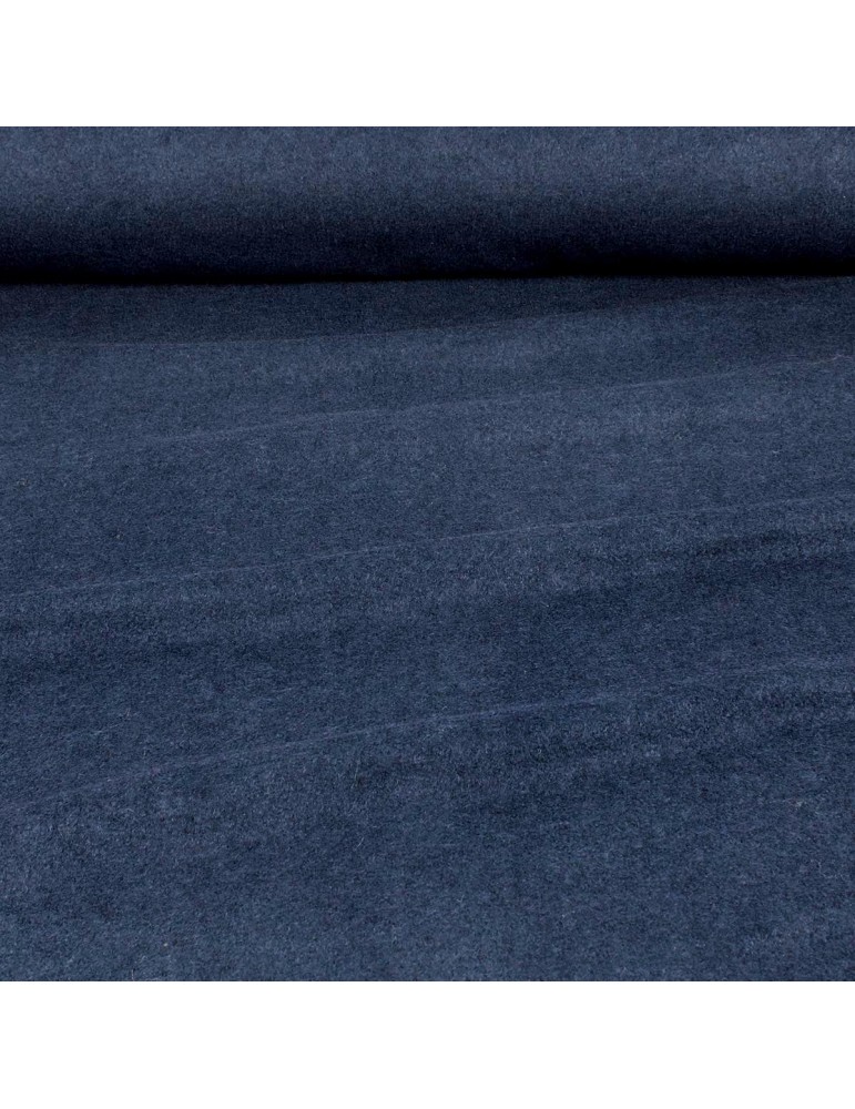 Tissu laine bouillie bleu marine Tissu laine bouillie bleu marine